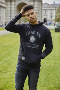 Customised hoodie with university logo print
